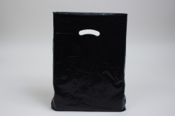 15 x 18 x 4 BLACK SUPER GLOSS PLASTIC BAGS