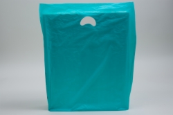 12 x 3 x 18 TEAL SATIN HIGH DENSITY PLASTIC BAGS