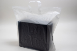 17 x 7 x 18 CLEAR FROSTED LOOP-HANDLE PLASTIC BAGS