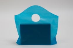 12 x 11 x 4 LAGOON BLUE FROSTED WAVETOP PLASTIC BAGS