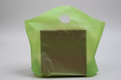 18 x 15 x 6 CITRUS GREEN FROSTED WAVETOP PLASTIC BAGS - 2.25 mil