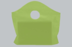 12 x 11 x 4 CITRUS GREEN FROSTED WAVETOP PLASTIC BAGS - 2 mil