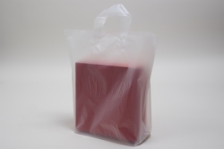 16 x 15 x 6 CLEAR FROSTED SOFT LOOP HANDLE PLASTIC BAGS