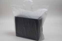 22 x 18 x 8 CLEAR FROSTED SOFT LOOP HANDLE PLASTIC BAGS