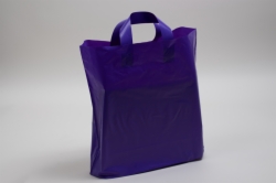 16 x 15 + 6 GRAPE FROSTED SOFT LOOP HANDLE AMERITOTE PLASTIC BAGS - 2.25 mil