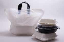 19 x 12 x 9 WHITE SOFT LOOP HANDLE PLASTIC CARRYOUT BAGS