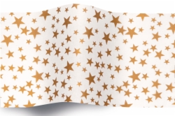 20 x 30 GOLD STARS ON WHITE PRECIOUS METALS TISSUE PAPER
