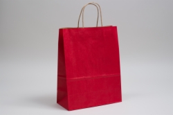 10 x 5 x 13 MATTE SCARLET RED COLOR TINTED KRAFT PAPER SHOPPING BAGS
