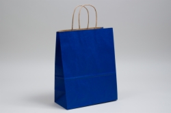 10 x 5 x 13 MATTE PARADE BLUE COLOR TINTED KRAFT PAPER SHOPPING BAGS