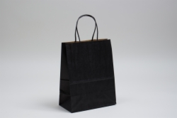 8 x 4.5 x 10.25 MATTE BLACK COLOR TINTED KRAFT PAPER SHOPPING BAGS