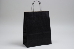 10 x 5 x 13 MATTE BLACK COLOR TINTED KRAFT PAPER SHOPPING BAGS