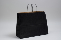 16 x 6 x 12 MATTE BLACK COLOR TINTED KRAFT PAPER SHOPPING BAGS