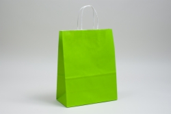 8 x 4.5 x 10.25 CITRUS GREEN COLOR TINTED PAPER SHOPPING BAGS