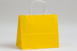 16 x 6 x 12 BUTTERCUP YELLOW COLOR TINTED PAPER SHOPPING BAGS