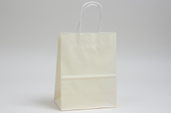 10 x 5 x 13 FRENCH VANILLA COLOR TINTED PAPER SHOPPING BAGS