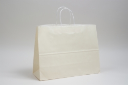 16 x 6 x 12 FRENCH VANILLA COLOR TINTED PAPER SHOPPING BAGS