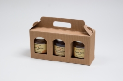 9.812 X 3.125 X 4.687” NATURAL KRAFT WINDOW JAR CARRIER BOXES - 3 JAR