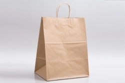 12 x 9 x 15.75 NATURAL KRAFT PAPER SHOPPING BAGS