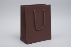 6 X 3.5 X 6.5 MATTE MOCHA EUROTOTE SHOPPING BAGS