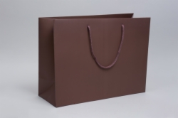 16 X 6 X 12 MATTE MOCHA EUROTOTE SHOPPING BAGS