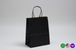 8 x 4.5 x 10.25 MATTE BLACK COLOR TINTED KRAFT PAPER SHOPPING BAGS