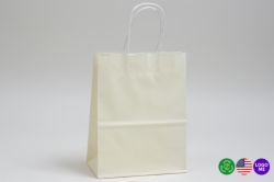 10 x 5 x 13 FRENCH VANILLA COLOR TINTED PAPER SHOPPING BAGS