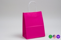 10 x 5 x 13 CERISE PINK COLOR TINTED PAPER SHOPPING BAGS