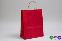 10 x 5 x 13 MATTE SCARLET RED COLOR TINTED KRAFT PAPER SHOPPING BAGS