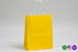 10 x 5 x 13 BUTTERCUP YELLOW COLOR TINTED PAPER SHOPPING BAGS