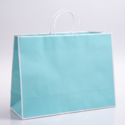 16 x 6 x 12 BAY BLUE PAPER SHOPPING BAGS