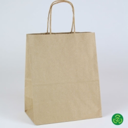 8 x 4.75 x 10.5 ECONOMY NATURAL KRAFT PAPER SHOPPING BAGS