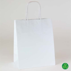 8 x 4.75 x 10.5 ECONOMY WHITE KRAFT PAPER SHOPPING BAGS