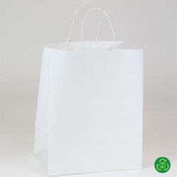 10 x 7 x 12 ECONOMY WHITE KRAFT PAPER SHOPPING BAGS