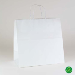 13 x 7 x 13 ECONOMY WHITE KRAFT PAPER SHOPPING BAGS