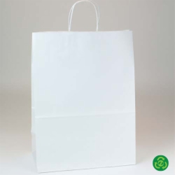 13 x 7 x 17.5 ECONOMY WHITE KRAFT PAPER SHOPPING BAGS