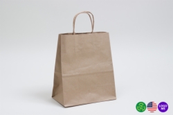 8 x 4.5 x 10.25 NATURAL KRAFT PAPER SHOPPING BAGS