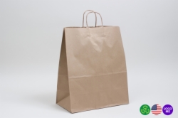 13 x 6 x 15.75 NATURAL KRAFT PAPER SHOPPING BAGS
