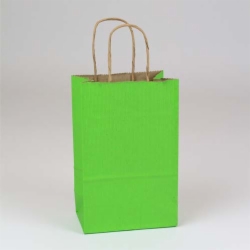 5.5 x 3.25 x 8.37 APPLE GREEN MATTE SHADOWSTRIPE PAPER BAGS