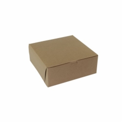 10 x 10 x 4 NATURAL KRAFT ONE-PIECE BAKERY BOXES