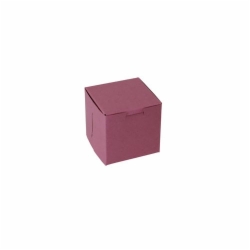 4 x 4 x 4 STRAWBERRY PINK ONE-PIECE BAKERY BOXES