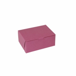 7 x 5 x 3 STRAWBERRY PINK ONE-PIECE BAKERY BOXES