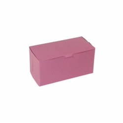 8 x 4 x 4 STRAWBERRY PINK ONE-PIECE BAKERY BOXES
