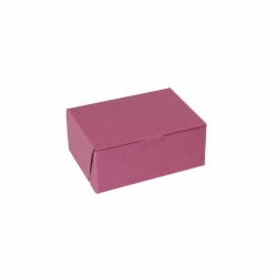 8 x 5.5 x 3 STRAWBERRY PINK ONE-PIECE BAKERY BOXES