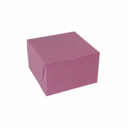 8 x 8 x 5 STRAWBERRY PINK ONE-PIECE BAKERY BOXES