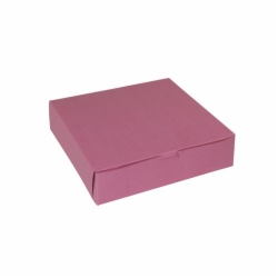 10 x 10 x 2.5 STRAWBERRY PINK ONE-PIECE BAKERY BOXES