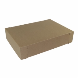 19.5 x 14 x 4 (1/2 SHEET) NATURAL KRAFT TWO-PIECE BAKERY BOXES