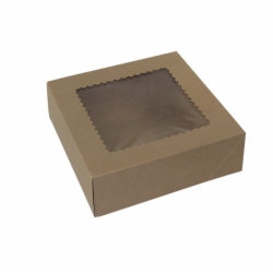 9 x 9 x 2.5 NATURAL KRAFT WINDOWED BAKERY BOXES