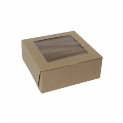 10 x 10 x 2.5 NATURAL KRAFT WINDOWED BAKERY BOXES