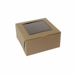 10 x 10 x 5 NATURAL KRAFT WINDOWED BAKERY BOXES