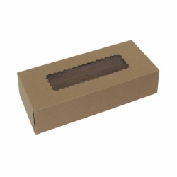 12.5 x 5.5 x 2.25 NATURAL KRAFT WINDOWED BAKERY BOXES